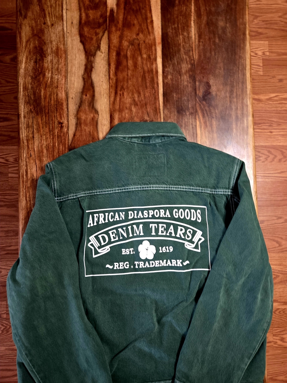 Denim Tears x Levi's Type-2 Long-Sleeve Green Denim Jacket. Size Large - Picture 9 of 9